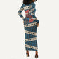 Bill Pickett Black Cowboy Long Sleeve Bodycon Dress Western American Heritage - Grunge Stars And Stripes