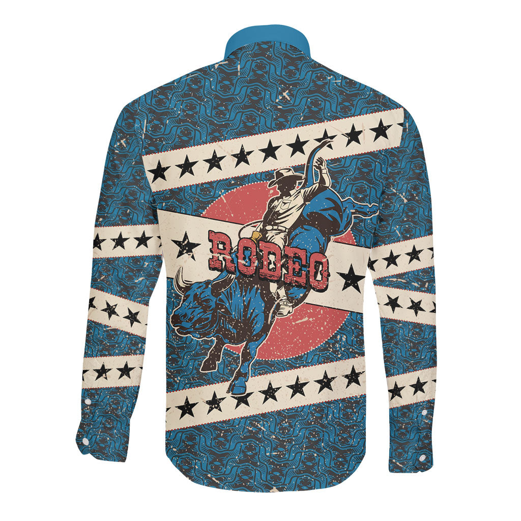 Bill Pickett Black Cowboy Long Sleeve Button Shirt Western American Heritage - Grunge Stars And Stripes