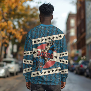 Bill Pickett Black Cowboy Long Sleeve Shirt Western American Heritage - Grunge Stars And Stripes