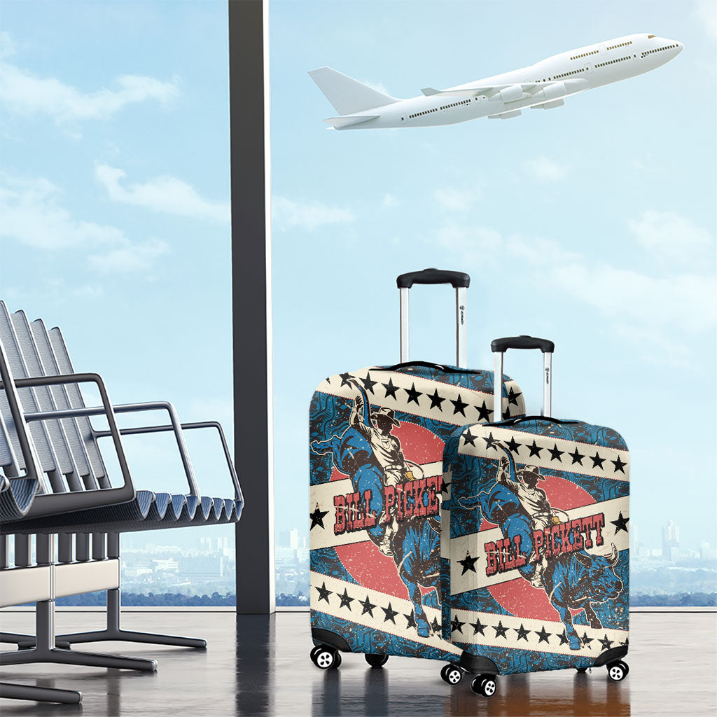 Bill Pickett Black Cowboy Luggage Cover Western American Heritage - Grunge Stars And Stripes