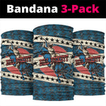 Bill Pickett Black Cowboy Neck Gaiter Western American Heritage - Grunge Stars And Stripes