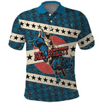 Bill Pickett Black Cowboy Polo Shirt Western American Heritage - Grunge Stars And Stripes