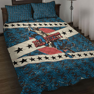 Bill Pickett Black Cowboy Quilt Bed Set Western American Heritage - Grunge Stars And Stripes
