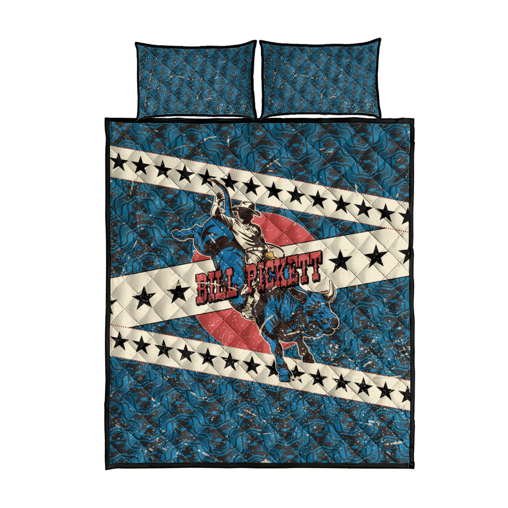 Bill Pickett Black Cowboy Quilt Bed Set Western American Heritage - Grunge Stars And Stripes