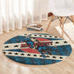 Bill Pickett Black Cowboy Round Carpet Western American Heritage - Grunge Stars And Stripes