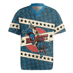 Bill Pickett Black Cowboy Rugby Jersey Western American Heritage - Grunge Stars And Stripes