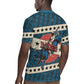 Bill Pickett Black Cowboy Rugby Jersey Western American Heritage - Grunge Stars And Stripes