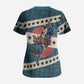 Bill Pickett Black Cowboy Scrub Top Western American Heritage - Grunge Stars And Stripes