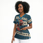 Bill Pickett Black Cowboy Scrub Top Western American Heritage - Grunge Stars And Stripes