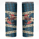 Bill Pickett Black Cowboy Skinny Tumbler Western American Heritage - Grunge Stars And Stripes