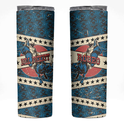 Bill Pickett Black Cowboy Skinny Tumbler Western American Heritage - Grunge Stars And Stripes