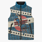 Bill Pickett Black Cowboy Sleeveless Puffer Jacket Western American Heritage - Grunge Stars And Stripes