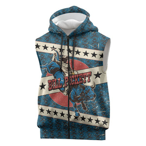 Bill Pickett Black Cowboy Sleeveless Zip Hoodie Western American Heritage - Grunge Stars And Stripes