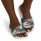 Bill Pickett Black Cowboy Slide Sandals Western American Heritage - Grunge Stars And Stripes
