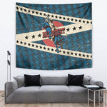 Bill Pickett Black Cowboy Tapestry Western American Heritage - Grunge Stars And Stripes