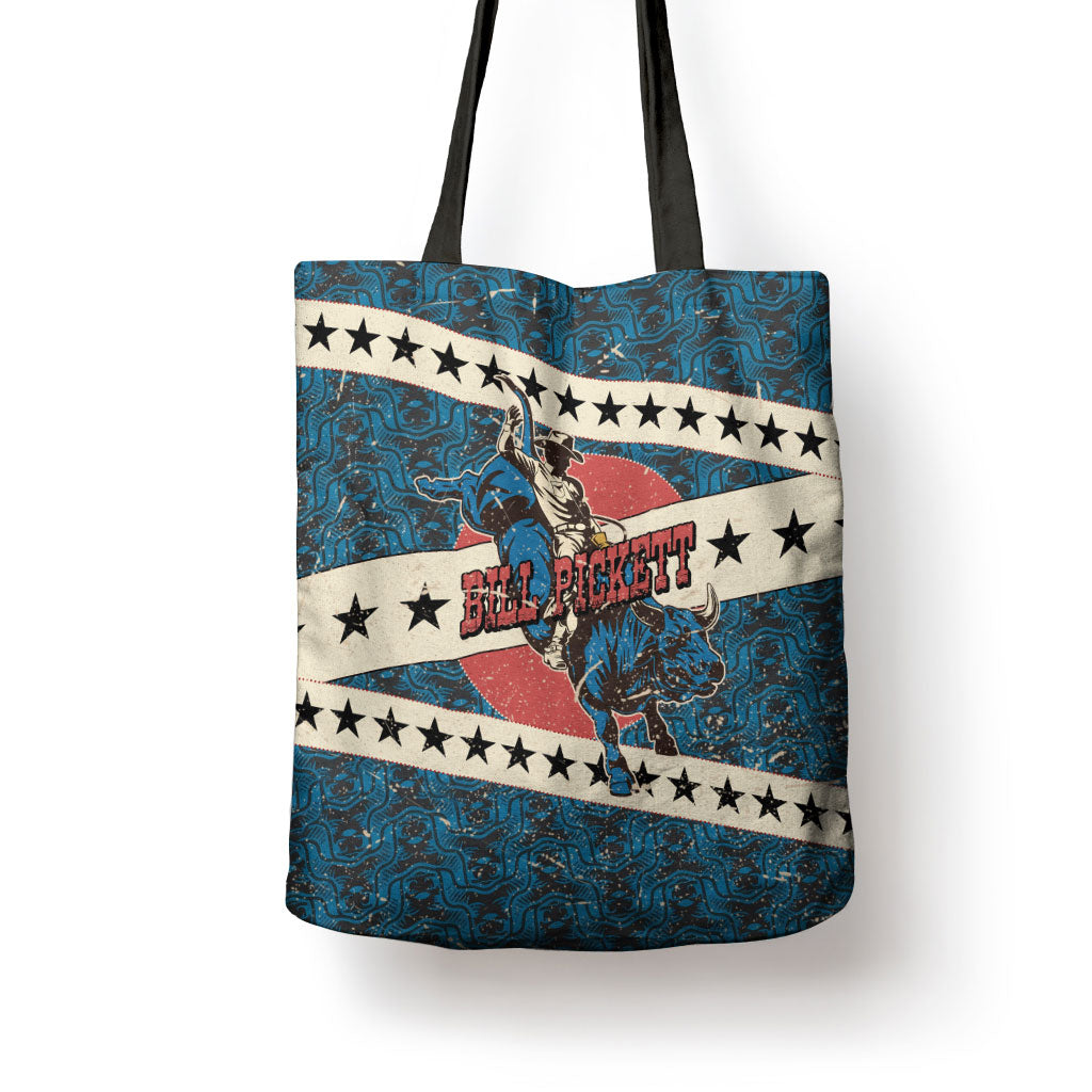 Bill Pickett Black Cowboy Tote Bag Western American Heritage - Grunge Stars And Stripes