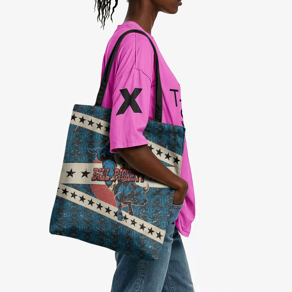 Bill Pickett Black Cowboy Tote Bag Western American Heritage - Grunge Stars And Stripes