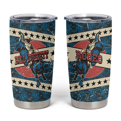 Bill Pickett Black Cowboy Tumbler Cup Western American Heritage - Grunge Stars And Stripes
