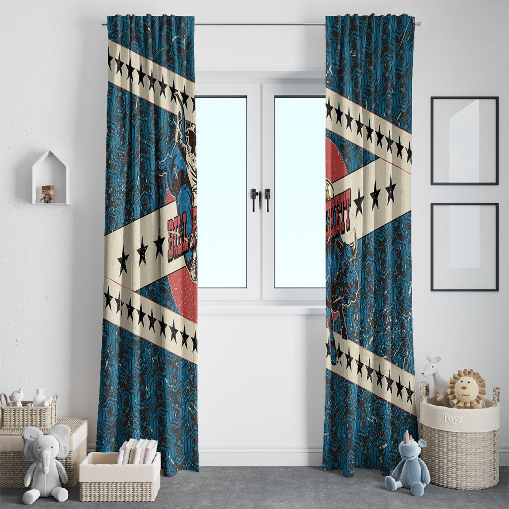 Bill Pickett Black Cowboy Window Curtain Western American Heritage - Grunge Stars And Stripes