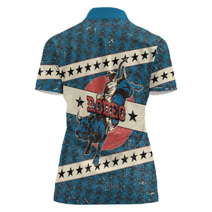 Bill Pickett Black Cowboy Women Polo Shirt Western American Heritage - Grunge Stars And Stripes