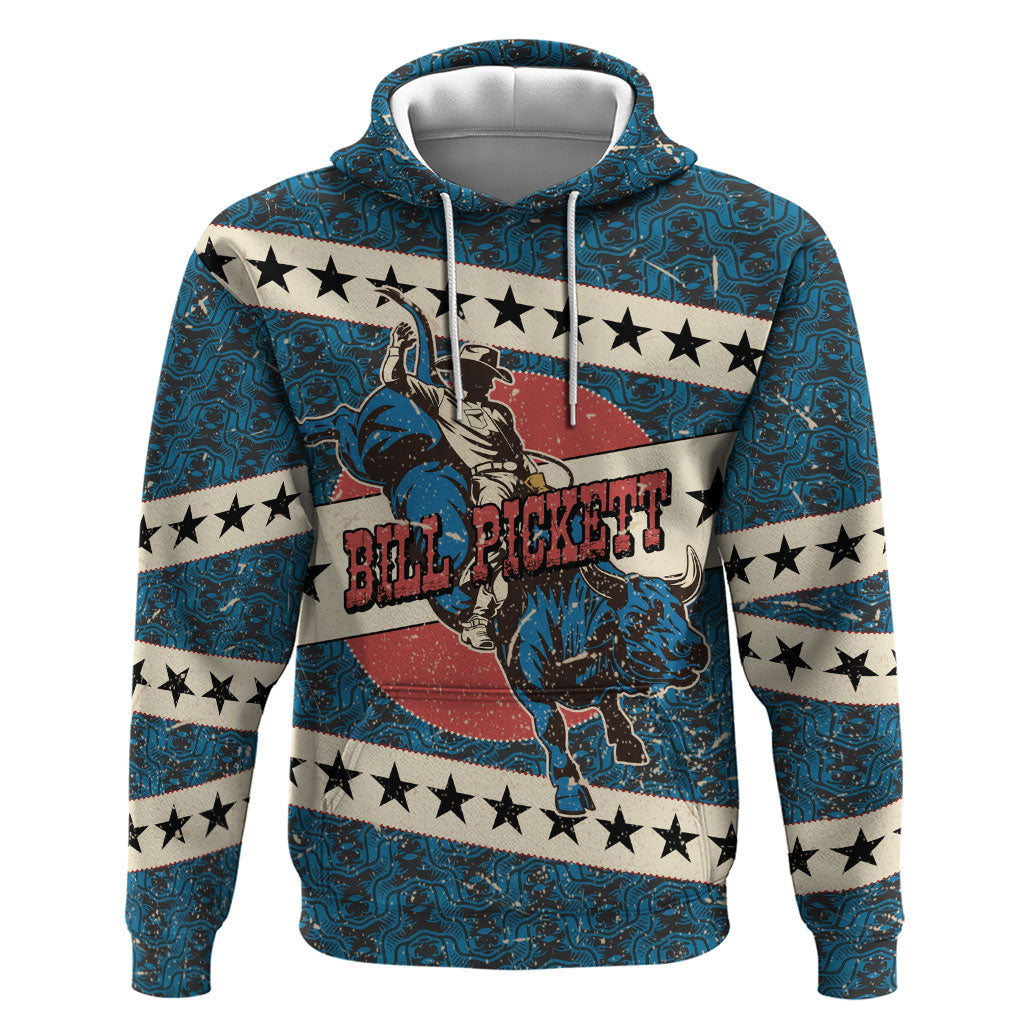 Bill Pickett Black Cowboy Zip Hoodie Western American Heritage - Grunge Stars And Stripes
