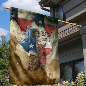Bill Pickett Texas Flag Garden Flag Black Cowboy - Vintage Grunge Watercolor - Horseback Rider Heritage