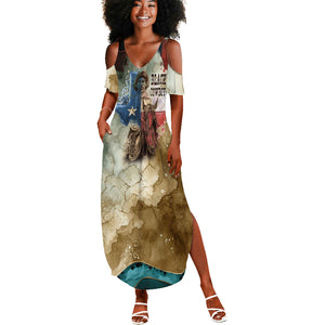 Bill Pickett Texas Flag Summer Maxi Dress Black Cowboy - Vintage Grunge Watercolor - Horseback Rider Heritage