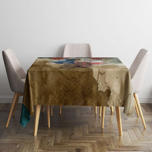 Bill Pickett Texas Flag Tablecloth Black Cowboy - Vintage Grunge Watercolor - Horseback Rider Heritage