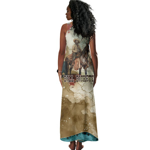 Bill Pickett Texas Flag Tank Maxi Dress Black Cowboy - Vintage Grunge Watercolor - Horseback Rider Heritage