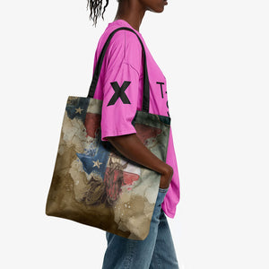 Bill Pickett Texas Flag Tote Bag Black Cowboy - Vintage Grunge Watercolor - Horseback Rider Heritage