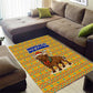 Buffalo Soldiers Christmas Area Rug Yellow Cartoon Buffalo Santa Hat Design - African Pride