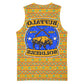 Buffalo Soldiers Christmas Basketball Jersey Yellow Cartoon Buffalo Santa Hat Design - African Pride