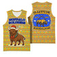 Buffalo Soldiers Christmas Basketball Jersey Yellow Cartoon Buffalo Santa Hat Design - African Pride