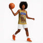 Buffalo Soldiers Christmas Basketball Jersey Yellow Cartoon Buffalo Santa Hat Design - African Pride