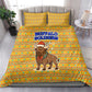 Buffalo Soldiers Christmas Bedding Set Yellow Cartoon Buffalo Santa Hat Design - African Pride