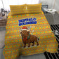 Buffalo Soldiers Christmas Bedding Set Yellow Cartoon Buffalo Santa Hat Design - African Pride