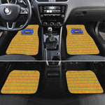 Buffalo Soldiers Christmas Car Mats Yellow Cartoon Buffalo Santa Hat Design - African Pride