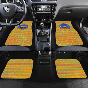 Buffalo Soldiers Christmas Car Mats Yellow Cartoon Buffalo Santa Hat Design - African Pride