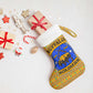 Buffalo Soldiers Christmas Stocking Yellow Cartoon Buffalo Santa Hat Design - African Pride