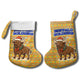 Buffalo Soldiers Christmas Stocking Yellow Cartoon Buffalo Santa Hat Design - African Pride