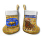 Buffalo Soldiers Christmas Stocking Yellow Cartoon Buffalo Santa Hat Design - African Pride