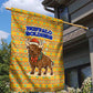 Buffalo Soldiers Christmas Garden Flag Yellow Cartoon Buffalo Santa Hat Design - African Pride