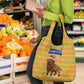 Buffalo Soldiers Christmas Grocery Bag Yellow Cartoon Buffalo Santa Hat Design - African Pride