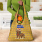 Buffalo Soldiers Christmas Grocery Bag Yellow Cartoon Buffalo Santa Hat Design - African Pride