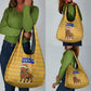 Buffalo Soldiers Christmas Grocery Bag Yellow Cartoon Buffalo Santa Hat Design - African Pride