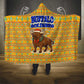Buffalo Soldiers Christmas Hooded Blanket Yellow Cartoon Buffalo Santa Hat Design - African Pride