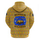 Buffalo Soldiers Christmas Hoodie Yellow Cartoon Buffalo Santa Hat Design - African Pride
