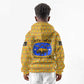 Buffalo Soldiers Christmas Kid Hoodie Yellow Cartoon Buffalo Santa Hat Design - African Pride