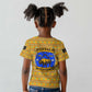 Buffalo Soldiers Christmas Kid T shirt Yellow Cartoon Buffalo Santa Hat Design - African Pride