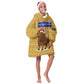Buffalo Soldiers Christmas Kid Wearable Blanket Hoodie Yellow Cartoon Buffalo Santa Hat Design - African Pride
